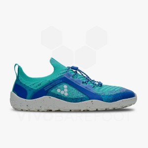 Blue / Green Women's Vivobarefoot Primus Trail Knit FG Hiking Shoes | UAE 258OB